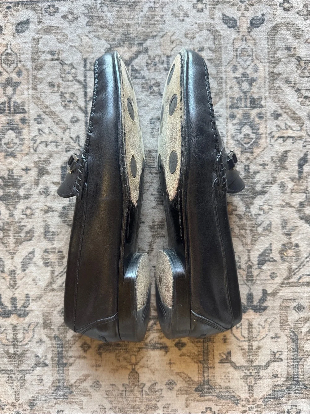 Salvatore Ferragamo Leather Bit Moccasins Men's Size 8.5 Black Quiet Luxury